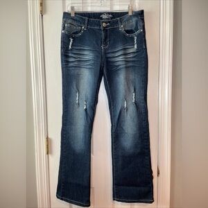 Do Denim‎ Jeans Embroidered Distressed Junior Size 11x32